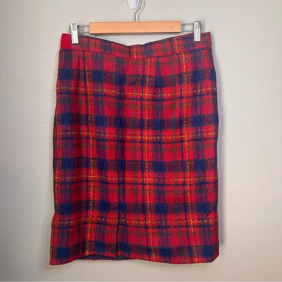 Rare Yves Saint Laurent Wool Plaid Skirt - Picture 4 of 9
